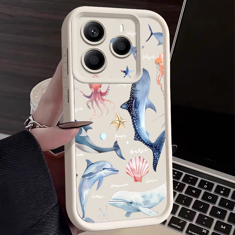 Cute Dolphin Patterned Soft Ca - đánh giá và giá Xiaomi Redmi Note 13