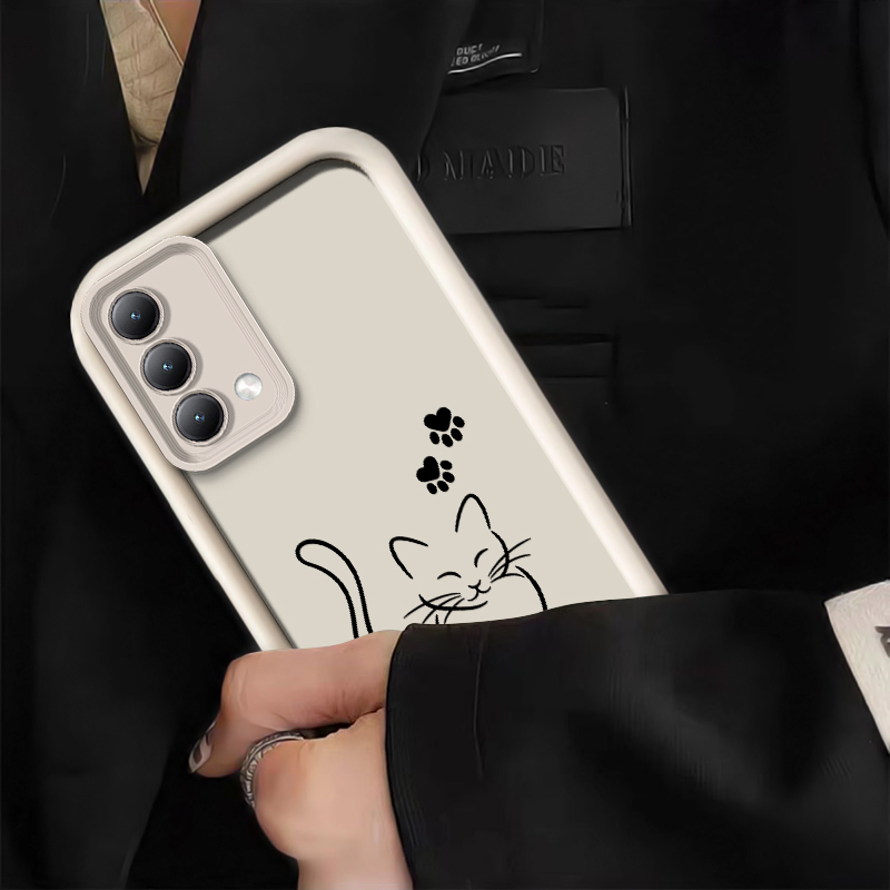 Cute Cat Line Black Phone Case - đánh giá và giá Oppo A78